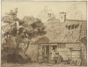 Artist in Front of a Farm by Cornelis Ploos van Amstel