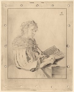 Young Girl at the Keyboard by Cornelis Ploos van Amstel