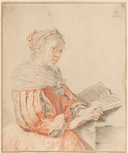 Young Girl at the Keyboard by Cornelis Ploos van Amstel