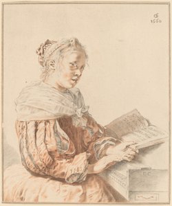 Young Girl at the Keyboard by Cornelis Ploos van Amstel