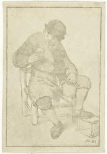 Seated Farmer with Jug by Cornelis Ploos van Amstel