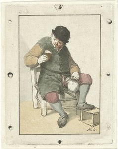 Seated Farmer with Jug by Cornelis Ploos van Amstel