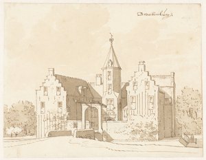 Castle Drakenburg near Baarn by Cornelis Pronk (possibly)