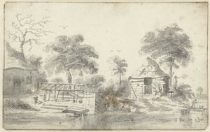 Farmhouse with Barn by the Water by Cornelis Saftleven
