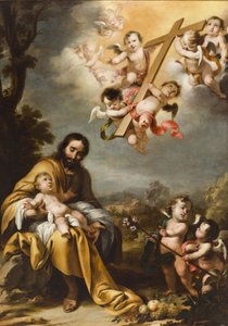 Saint Joseph and the Christ Child before the Holy Cross