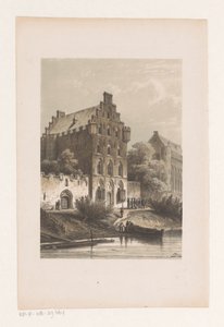 Houses Along the Water by Cornelis Springer
