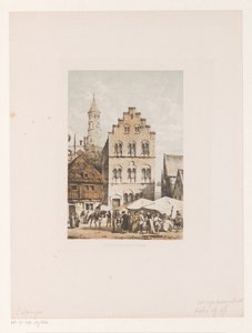 Twelfth-Century Houses Stone Houses 12th Century (title on object) by Cornelis Springer