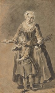 A Woman Showing A Weeping Boy His Shoe of Switches by Cornelis Troost