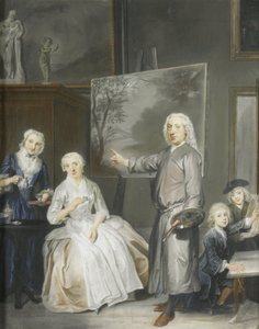 The Landscape Painter Dirk Dalens III (1688-1753) with His Second Wife Maria Schaack (d. 1766) and Their Children Anna (b. 1725), Willem (1737-60) and Jacobus (1741-63) by Cornelis Troost