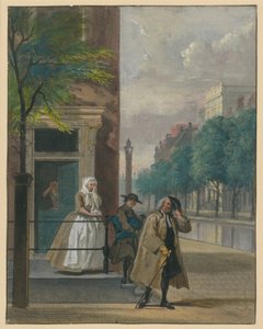 Scene from a Comedy ("De ontdekte Schijndeugd" by Lingelbach) by Cornelis Troost
