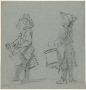 Two Studies of a Drumming Boy by Cornelis Troost