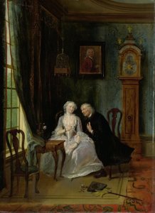 Unseemly Love, Perhaps a Scene of the Widower Joost by Cornelis Troost