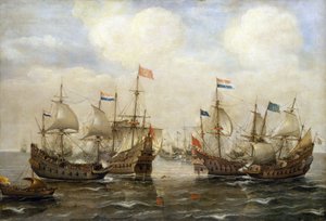 A clash between the Spanish and the Dutch, around 1630 by Cornelis Verbeeck