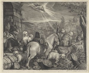 Abraham Leaves Haran by Cornelis Visscher (II)