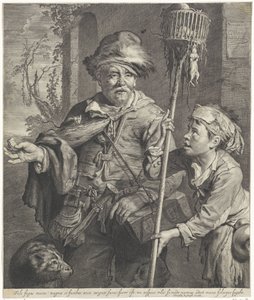 The Pied Piper with His Servant by Cornelis Visscher (II)