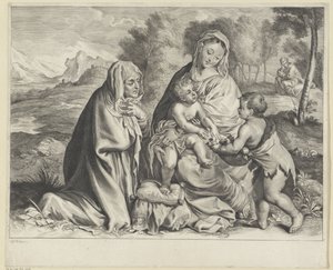 Landscape with the Holy Family, John the Baptist, and Elizabeth by Cornelis Visscher (II)