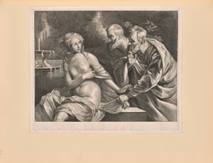 Susanna and the Elders, from Cabinet Reynst by Cornelis Visscher