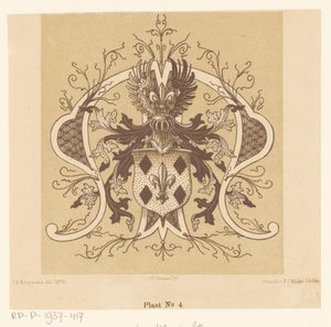 Heraldic Coat of Arms of the Van Mansvelt Family by Cornelis Willem Hendrik Verster van Wulverhorst