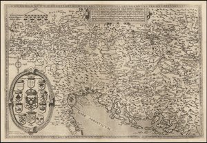 1593 Map of the Danube by Cornelis de Jode by Cornelis de Jode