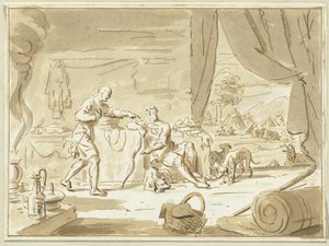 Esau Sells His Birthright to Jacob by Cornelis van Noorde