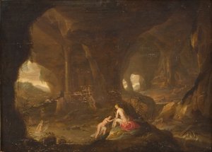 Bathing Nymphs in a Landscape by Cornelis van Poelenburch