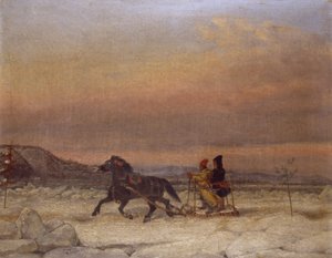 Sledge in the Snow by Cornelius Krieghoff