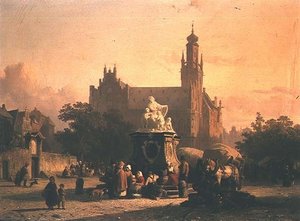 A Town Square by Cornelius Springer