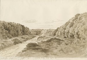 Chillington Hall (sepia drawing), 1820 by Cornelius Varley