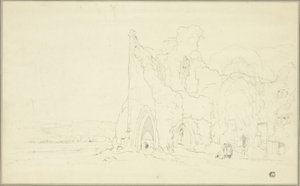 Landscape with Gothic Ruins by Cornelius Varley
