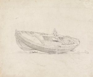 Study of Moored Boat with Seated Figure