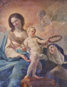 Church of the SS Salvatore, Interior, Altar of the Rosary, Our Lady of the Rosary, Canvas by Corrado Giaquinto, Detail by Corrado Giaquinto