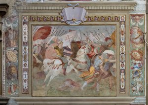Battle Scene, from the Deeds of Godfrey of Bouillon at the Capture of Jerusalem