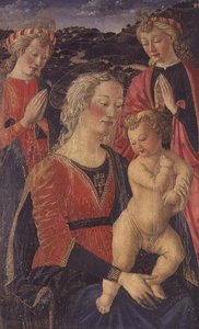Madonna and Child with Two Angels by Cosimo Rosselli
