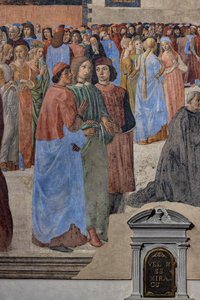 The Group of Neoplatonic Humanists (from the left, Marsilio Ficino, Giovanni Pico della Mirandola and Agnolo Poliziano): (detail)