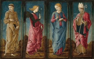 The Annunciation with Saint Francis and Saint Louis of Toulouse by Cosmè Tura