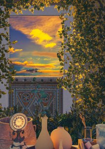 Golden Hour Window View