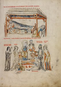 Heinrich Sleeping and Hedwig Praying; Heinrich and Hedwig with Their Children by Court workshop of Duke Ludwig I of Liegnitz and Brieg