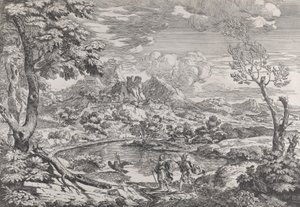 Landscape with a man showing Mercury the eagle of Jupiter