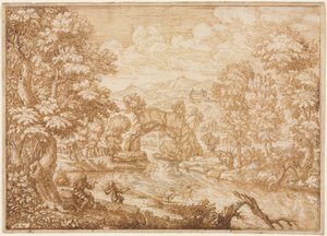 River Landscape with Arched Rock, second half 1600s