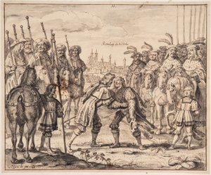 Christian I Meets Prince Maximilian at Rothenburg ob der Tauber in 1474 by Crispijn de Passe