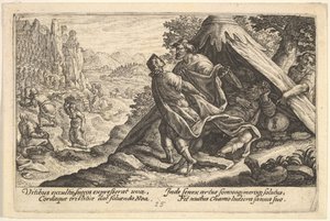 Drunkenness of Noah: Shem and Japheth Cover the Naked Body of Noah, Who Lies in a Tent