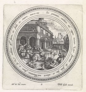 The king of Nineveh repents (series title: History of Jonah) by Crispijn van de Passe (I)