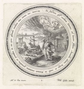 God sends Jonah to Nineveh (History of Jonah series) by Crispijn van de Passe (I)