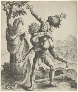 Hercules Wrestling with Antaeus by Crispijn van de Passe (I)