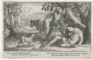 Mercury Kills Argus (series title: Metamorphoses of Ovid) by Crispijn van de Passe (I)
