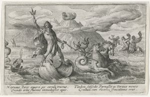 Neptune Calms the Waves (Metamorphoses of Ovid series) by Crispijn van de Passe (I)