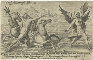 Neptune Reaches for Coronis (Metamorphoses of Ovid) by Crispijn van de Passe (I)