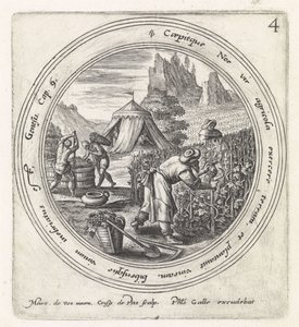 Noah Plants a Vineyard History of Noah (series title) by Crispijn van de Passe (I)
