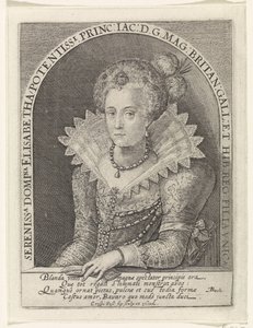 Portrait of Elizabeth Stuart, Queen of Bohemia by Crispijn van de Passe (I)