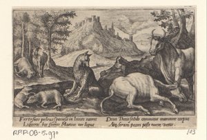 Psamathe Turns the Wolf into Marble by Crispijn van de Passe (I)